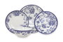 Hermia Juego de Vajilla de Porcelana de 24 Piezas Azul y Blanco